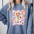 Preppy Coquette Bow Ghost Reading Books Halloween Book Comfort Colors Sweatshirt Denim