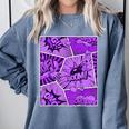 Purple Comic Book Purple Color Graphic Comfort Colors Sweatshirt Denim