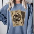 Queen Of Books Playing Card Aesthetic For Book Lovers Premium Tri-Blend Comfort Colors Sweatshirt Denim