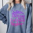 Quietly Thriving In Fictional Realms Book Lovers Comfort Colors Sweatshirt Denim Quietly Thriving In Fictional Realms Book Lovers Comfort Colors Sweatshirt Denim