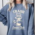 Raccoon Bookworm Readers Library Smut Reader Spicy Book Romance Rash Reader Social Club Comfort Colors Sweatshirt Denim