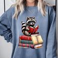 Raccoon Reading Books Matching Bookworm Readers Librarian Comfort Colors Sweatshirt Denim Raccoon Reading Books Matching Bookworm Readers Librarian Comfort Colors Sweatshirt Denim