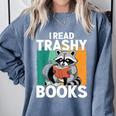 Raccoon Smutty Book Lover Spicy Romance Novels Women's Comfort Colors Sweatshirt Denim