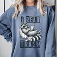 Racoon Reading Spicy Smutty Book Booktok I Read Trashy Books Comfort Colors Sweatshirt Denim Racoon Reading Spicy Smutty Book Booktok I Read Trashy Books Comfort Colors Sweatshirt Denim