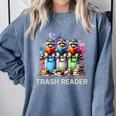 Racoons Trash Reader Book Lover Romantic Novels Premium Comfort Colors Sweatshirt Denim