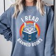 I Read Banned Books For Men Women Cat Banned Books Comfort Colors Sweatshirt Denim I Read Banned Books For Men Women Cat Banned Books Comfort Colors Sweatshirt Denim