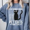 Read Banned Books Pet Cats Fight Evil Read Banned Books Comfort Colors Sweatshirt Denim