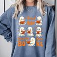 Read Boo KS Read More Bo KS Cute Ghost Reading Book Comfort Colors Sweatshirt Denim