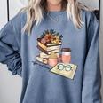 Read Books Drink Coffee For Women Comfort Colors Sweatshirt Denim