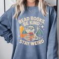 Read Books Be Kind Stay Weird Book Dragon Skeleton Reading Comfort Colors Sweatshirt Denim Read Books Be Kind Stay Weird Book Dragon Skeleton Reading Comfort Colors Sweatshirt Denim