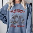 Read Books Be Kind Stay Weird Bookish Cowboy Reading Raccoon Comfort Colors Sweatshirt Denim Read Books Be Kind Stay Weird Bookish Cowboy Reading Raccoon Comfort Colors Sweatshirt Denim