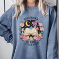 Read Books Be Kind Stay Weird Dragon Comfort Colors Sweatshirt Denim