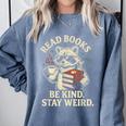 Read Books Be Kind Stay Weird Raccoon Coffee Lover Reading Comfort Colors Sweatshirt Denim Read Books Be Kind Stay Weird Raccoon Coffee Lover Reading Comfort Colors Sweatshirt Denim