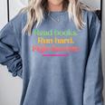 Read Books Run Hard Fight Fascists Comfort Colors Sweatshirt Denim