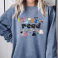 Read Children's Books Teacher Comfort Colors Sweatshirt Denim