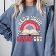 Read Your Heart Out Book Lover Fun Reading Time Comfort Colors Sweatshirt Denim
