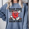 Read Your Heart Out Teacher Valentines Book Lover Comfort Colors Sweatshirt Denim Read Your Heart Out Teacher Valentines Book Lover Comfort Colors Sweatshirt Denim