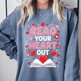 Read Your Heart Out Valentine Reading Book Lover Teacher Premium Tri-Blend Comfort Colors Sweatshirt Denim