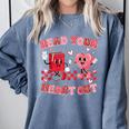 Read Your Heart Out Valentine Teacher Book Lover Comfort Colors Sweatshirt Denim