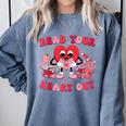 Read Your Heart Out Valentines Day Teachers Book Lovers Comfort Colors Sweatshirt Denim