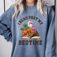 I Read Past My Bedtime Reading Dinosaur Book Lover Comfort Colors Sweatshirt Denim