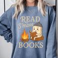 Read S'More Books Campfire Reading Book Lovers Camper Comfort Colors Sweatshirt Denim