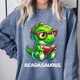 Readasaurus Reading Dinosaur Book Reader Bookworm Comfort Colors Sweatshirt Denim Readasaurus Reading Dinosaur Book Reader Bookworm Comfort Colors Sweatshirt Denim