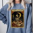 The Reader Tarot Card Book Lover Skeleton Art Goth Style Comfort Colors Sweatshirt Denim