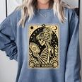 The Reader Tarot Card Book Lover Skeleton Reading Book Comfort Colors Sweatshirt Denim The Reader Tarot Card Book Lover Skeleton Reading Book Comfort Colors Sweatshirt Denim