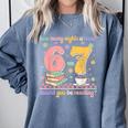 Reading 67 Teacher Six Seven Reading 6 7 Book Lover Comfort Colors Sweatshirt Denim