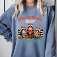 Reading Book Lover Racoon Always Freakin Busy Reading Trash Comfort Colors Sweatshirt Denim