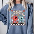 Reading Book Lover School Librarian Hooray It's Library Day Comfort Colors Sweatshirt Denim Reading Book Lover School Librarian Hooray It's Library Day Comfort Colors Sweatshirt Denim