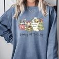Reading All The Way Christmas Book Lover For Women And Teens Comfort Colors Sweatshirt Denim
