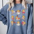 Reading Cupids Books Valentine's Day Teachers Book Lovers Comfort Colors Sweatshirt Denim Reading Cupids Books Valentine's Day Teachers Book Lovers Comfort Colors Sweatshirt Denim