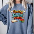 Reading Is My Favorite Sport Book Lover Comfort Colors Sweatshirt Denim