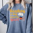 Reading Is My Favorite Sport Book Lovers Comfort Colors Sweatshirt Denim