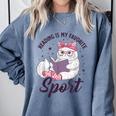Reading Is My Favorite Sport Saying Cat And Book Lover Comfort Colors Sweatshirt Denim