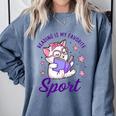 Reading Is My Favorite Sport Saying Quote Book Lovers Comfort Colors Sweatshirt Denim