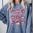 Reading Heart Book Valentines Day Teacher Women Girl Comfort Colors Sweatshirt Denim Reading Heart Book Valentines Day Teacher Women Girl Comfort Colors Sweatshirt Denim