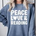 Reading I Love Books And Reading Comfort Colors Sweatshirt Denim