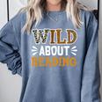 Reading Lover Apparel Wild About Reading Reading Books Comfort Colors Sweatshirt Denim