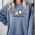 Reading Season Book Lover Librarian Cozy Bookworm Comfort Colors Sweatshirt Denim