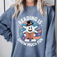 Reading Is Snow Much Fun Snowflake Top Hat Book Fan Winter Comfort Colors Sweatshirt Denim Reading Is Snow Much Fun Snowflake Top Hat Book Fan Winter Comfort Colors Sweatshirt Denim