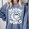 Reading Is Out Of This World Space Books Lover Comfort Colors Sweatshirt Denim