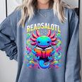 Readsalotl Axolotl Book Lovers Axolotls Comfort Colors Sweatshirt Denim