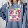 Readsalotl Axolotl Reading Book Bookworm Comfort Colors Sweatshirt Denim Readsalotl Axolotl Reading Book Bookworm Comfort Colors Sweatshirt Denim