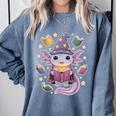 ReadsALOTL Cute Axolotl Book Lover Comfort Colors Sweatshirt Denim