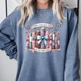 There’s No Such Thing As Too Many Books Comfort Colors Sweatshirt Denim