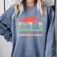 Retro Easily Distracted By Cameras & Books Photography Comfort Colors Sweatshirt Denim Retro Easily Distracted By Cameras & Books Photography Comfort Colors Sweatshirt Denim