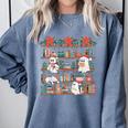 Retro Ghost Reading Book Teacher Librarian Bookish Christmas Comfort Colors Sweatshirt Denim